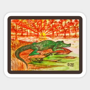 Alligator Swamp at Sundown Sticker